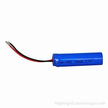 Rechargeable Lithium Battery with 14500 3.7V Power and 750mAh Capacity